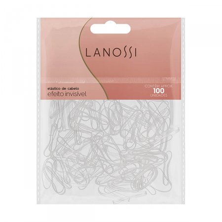 Elástico de Cabelo Lanossi Efeito Invisível em Silicone com 100 unidades