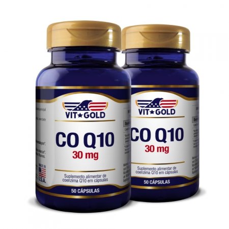 CoQ10 Coenzima Q10 30mg Kit 2x Vitgold 50 cápsulas