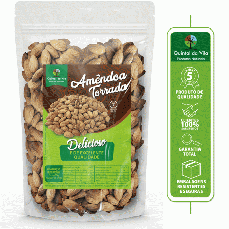 Amêndoa Torrada e Salgada sem Casca Super Crocante e Deliciosa - 1Kg