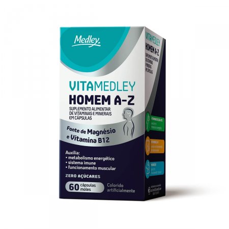Suplemento Alimentar VitaMedley Homem A-Z com 60 cápsulas