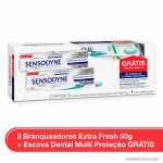 Kit Sensodyne com 2 Pastas de Dente Branqueador Extra Fresh de 50g + 1 Escova de Dente Multiproteção