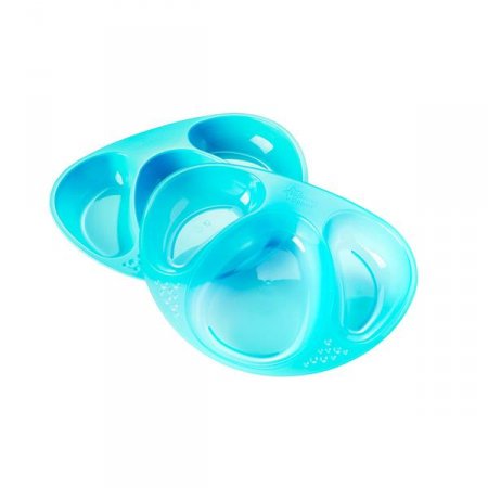 Kit 2 Pratos com Divisorias Sections Tommee Tippee Azul Claro - TT047