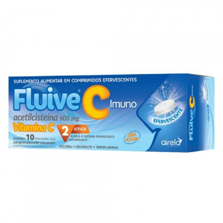 Fluive C Imuno Efervescente Sabor Laranja 600mg c/10 Cpr