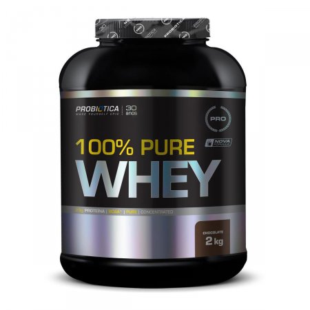 Whey Protein 100% Pure Chocolate Probiótica Pote - 2kg