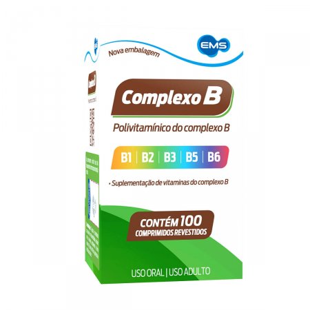 Vitamina Complexo B EMS com 100 comprimidos