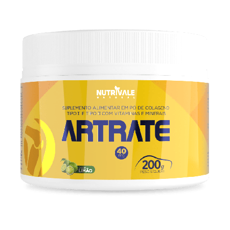 Colageno Tipo 1 E 2 + Vitamina Em Pó Artrate 200g Natural - Linduras