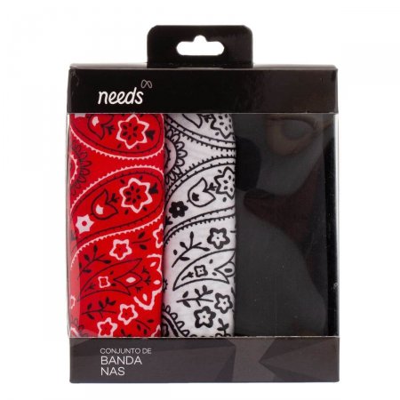 Conjunto de Bandanas Needs com 3 Unidades
