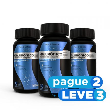 Leve 3 Pague 2 Ácido Hialurônico Peptídeos de Colágeno Verisol 30 Cápsulas Inove Nutrition