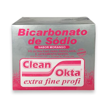 Bicarbonato de Sódio Clean Okta Sabor Morango com 15 Saches de 40g - DCMA