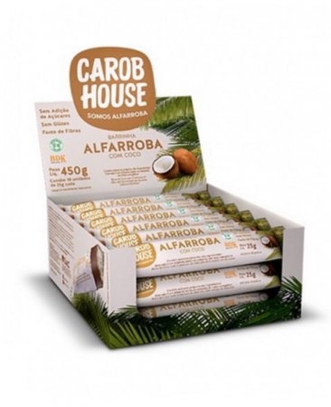 Barra de Alfarroba com Coco Carob House Display com 18 unidades de 25g