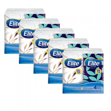 Lenço De Papel Elite 20 Pacotes 15 Folhas Cada