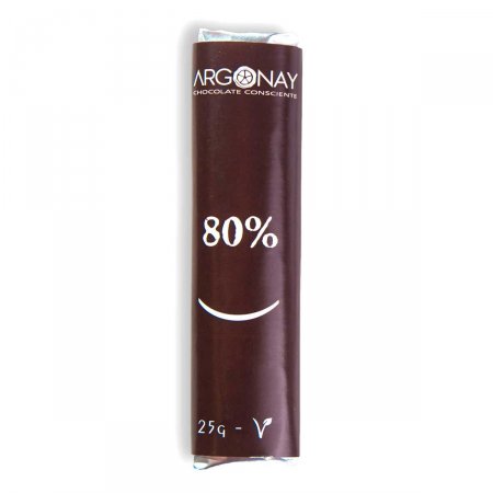 Barra de Chocolate Vegano Argonay 80% Cacau com 25g
