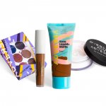 ADVERSA kit base líquida + corretivo líquido + pó translúcido incolor + paleta de sombras