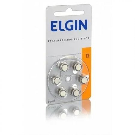 Bateria Elgin para aparelho auditivo 13  1.4V com 6 unidades PR48