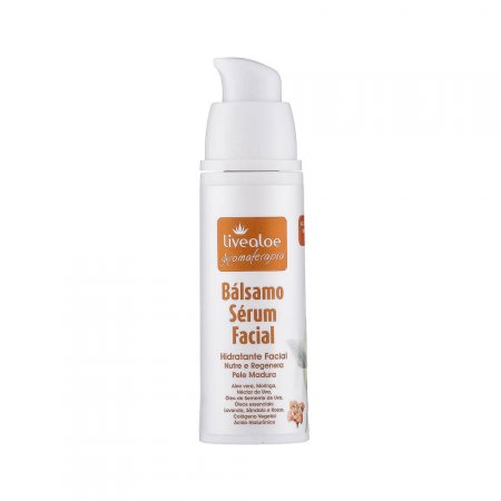 Bálsamo Sérum Facial Livealoe Natural com Ácido Hialurônico e Colágeno Vegetal 30ml