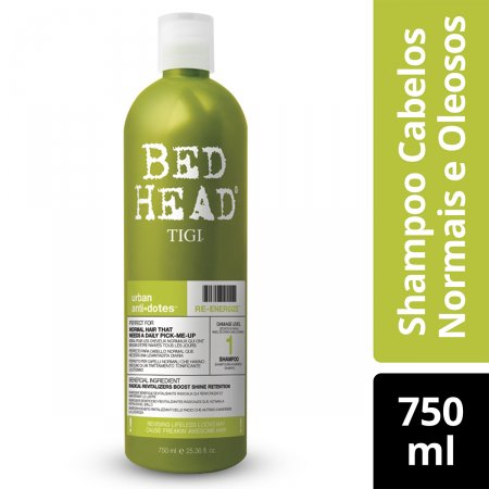 Shampoo Bed Head Re-energize Cabelos Normais e Oleosos com 750ml
