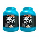 2 x WHEY 100% PURE (1,8kg) - AGE - Baunilha
