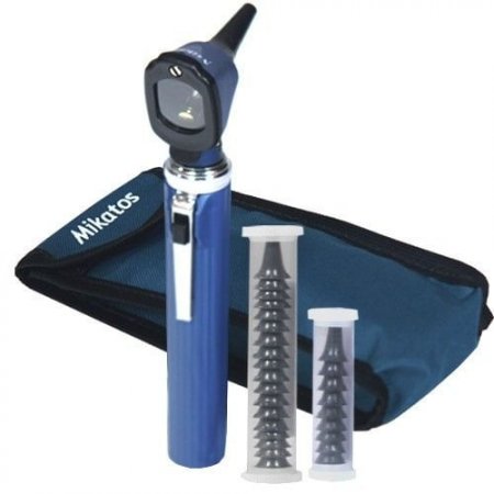 Mini Otoscópio Mikatos Azul 5 Espéculos