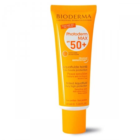 Protetor Solar Facial Bioderma Photoderm Max Aquafluide Tom Dourado FPS50+ com 40ml
