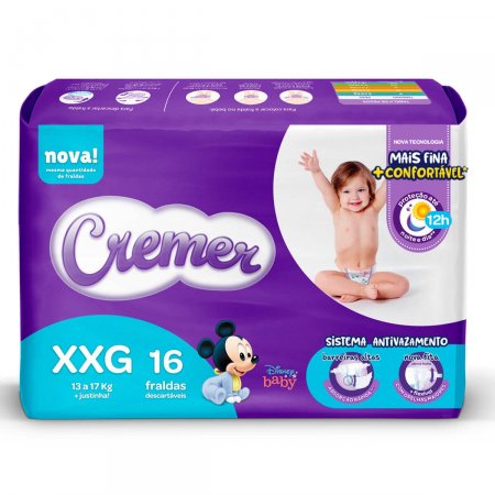Fralda Cremer XXG com 16 unidades