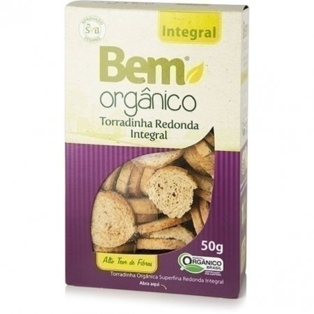 Torrada Integral Orgânica Redonda 50g - Bem Orgânico