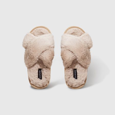 Pantufa Bege - Slippers Tamanho G