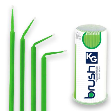 Pincel Microaplicador Kg Brush Extra Fino Verde com 100 - Kg Sorensen