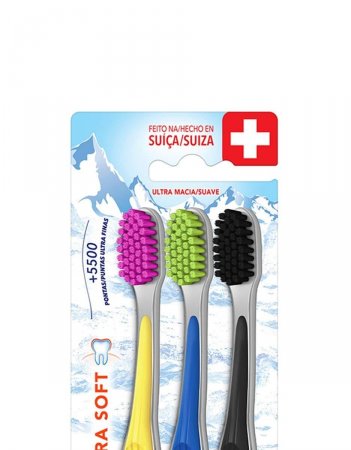 Escova Dental Elmex Ultra Soft com 3 unidades