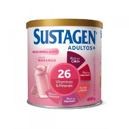 Complemento Alimentar Sustagen Adultos + Fit Sabor Morango com 400g