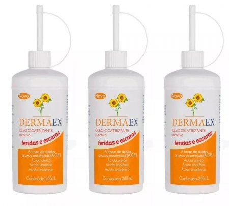 Óleo De Girassol Cicatrizante Dermaex 200ml Kit com 3 Unidades