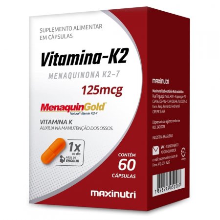 Vitamina K2 Menaquinona Maxinutri 60 Cápsulas