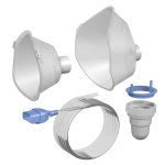 Kit Omron para Inalador Ultrassônico Respiramax com 20 copos descartáveis + Máscara adulto e infantil + Extensão venturi + Anel adaptador