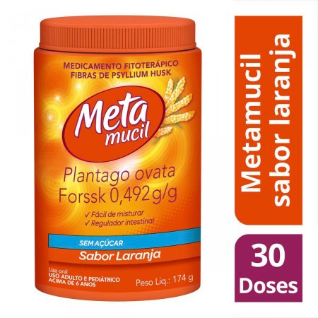 Complemento Solúvel de Fibras Metamucil Sabor Laranja com 174g