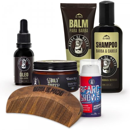 Tudo Para Barba Shampoo + Oleo + Balm + Tonico + Pente Ofert