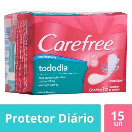 Protetores Diários Carefree TodoDia 15 unidades sem fragrância