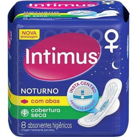 Absorvente Intimus Noturno com 8 unidades COM ABAS - VÁRIOS MODELOS