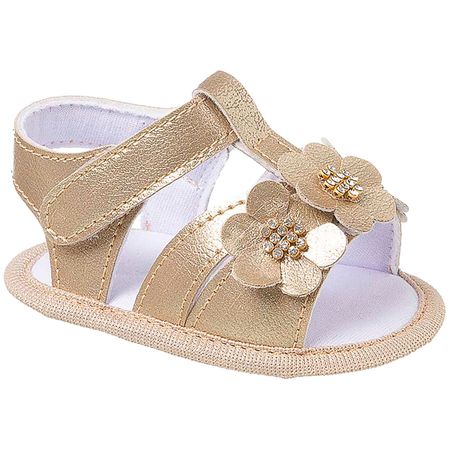 Sandália para bebê Flor Strass Dourado - Keto Baby KB5364-81 SANDALIA PARA BEBE DOURADO-14