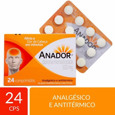 Analgésico Anador 500mg com 24 Comprimidos