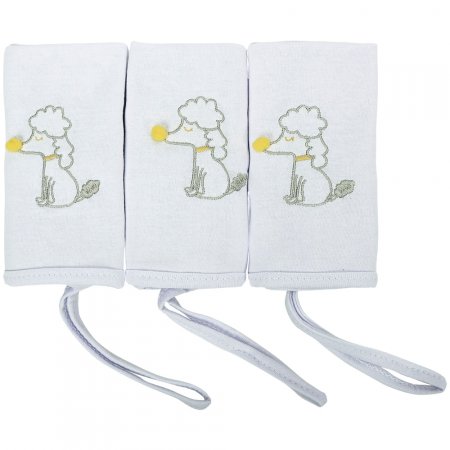Toalha Boquinha de Malha Premium com Prendedor de Chupeta 3 unidades - Poodle