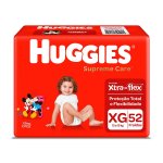 Fralda Huggies Supreme Care XG com 52 unidades