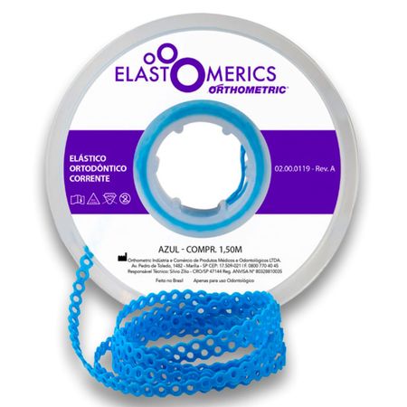 Elastômeros Corrente 1,5m Azul - Orthometric Elastômeros Corrente 1,5m Médio Azul - Orthometric