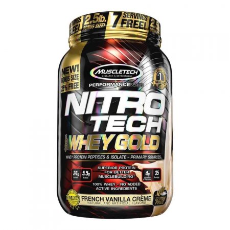 NITRO TECH 100% WHEY GOLD (2.2lbs) - Baunilha - Muscletech