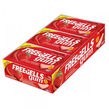 Goma de Mascar Freegells Morango com 8g