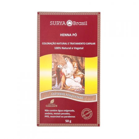 Henna em Pó Surya Brasil Natural Castanho Acinzentado 50g