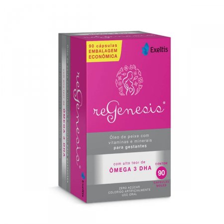 Suplemento Vitamínico e Ômega 3 DHA Regenesis com 90 cápsulas
