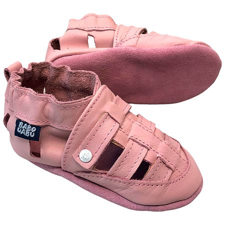 Sandália Franciscana para bebê em couro Eco Rosa - Babo Uabu BABO107 SANDALIA FRANCISCANA COLOR BLOCK ROSA-12-18 meses