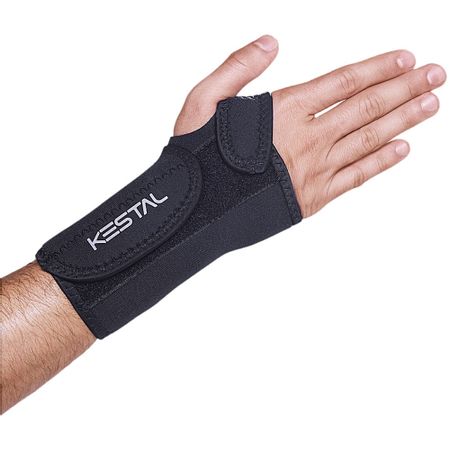 Munhequeira Com Tala De Punho Kestal Ksn011 - Bilateral - Preta