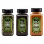 Salsa em Flocos, Mostarda Marrom Grãos, Pimenta Calabresa Pó