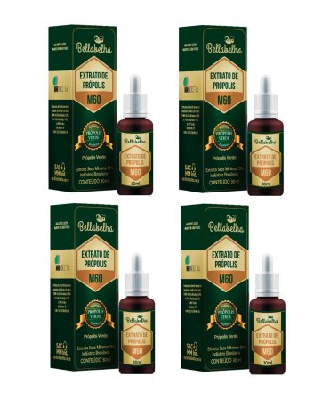 Kit com 4 M60-Extrato de Própolis Verde Gotas Bellabelha