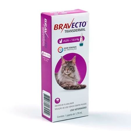 Combo 2 Unidades Bravecto para Gatos Anti Pulgas e Carrapatos 6,25 a 12,5kg